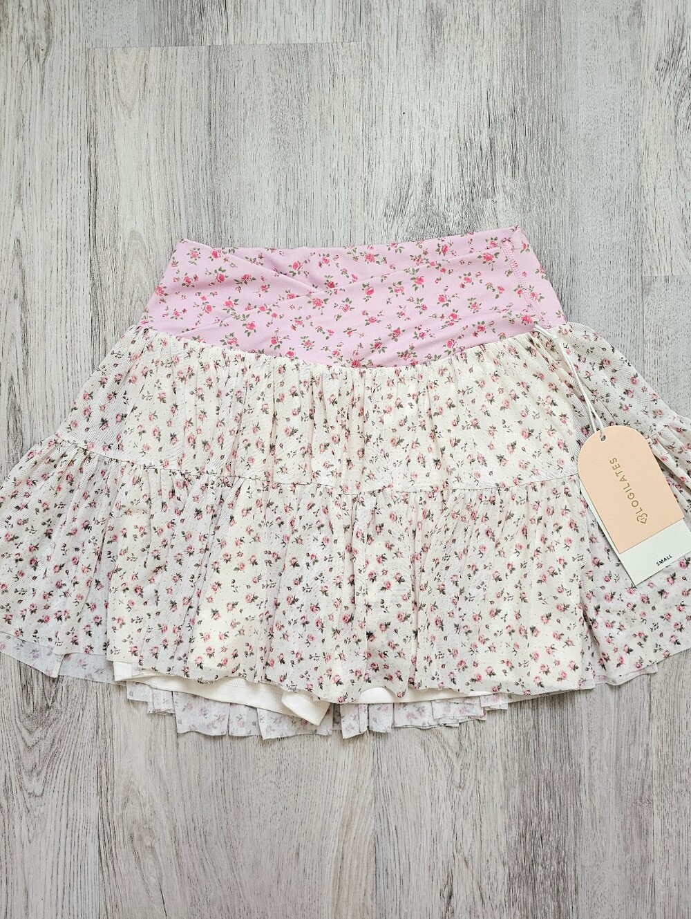 New Blogilates Tier Layered Ballerina Skort Floral